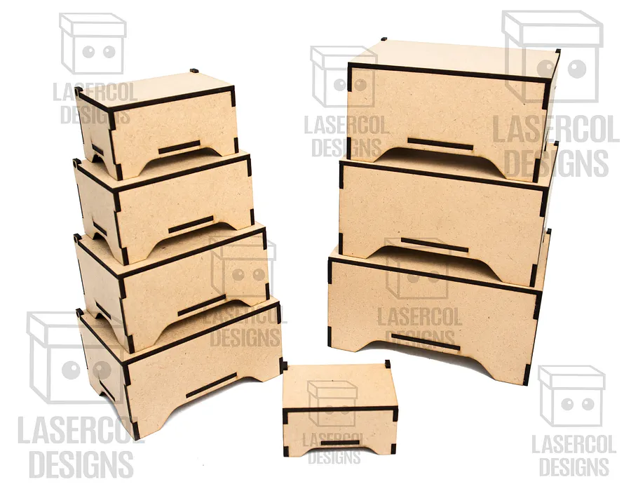 Boxes Bundle (Set 1-2-3-4-5-6-7-8) - Laser Cut Files product image (2)
