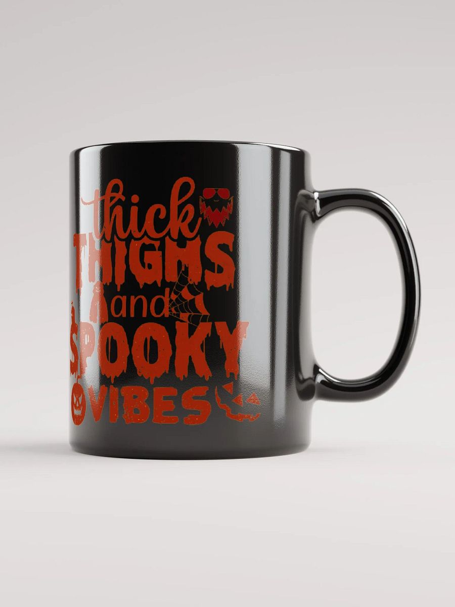 Thick thighs and spooky vibes mug- Black product image (1)