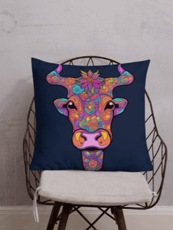 Floral Cow Face - Pillow product image (4)