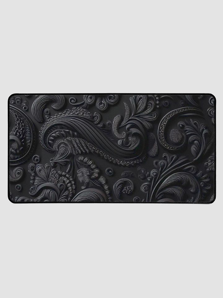 Desk Mat 15.5" x 31.5" black paisley product image (1)