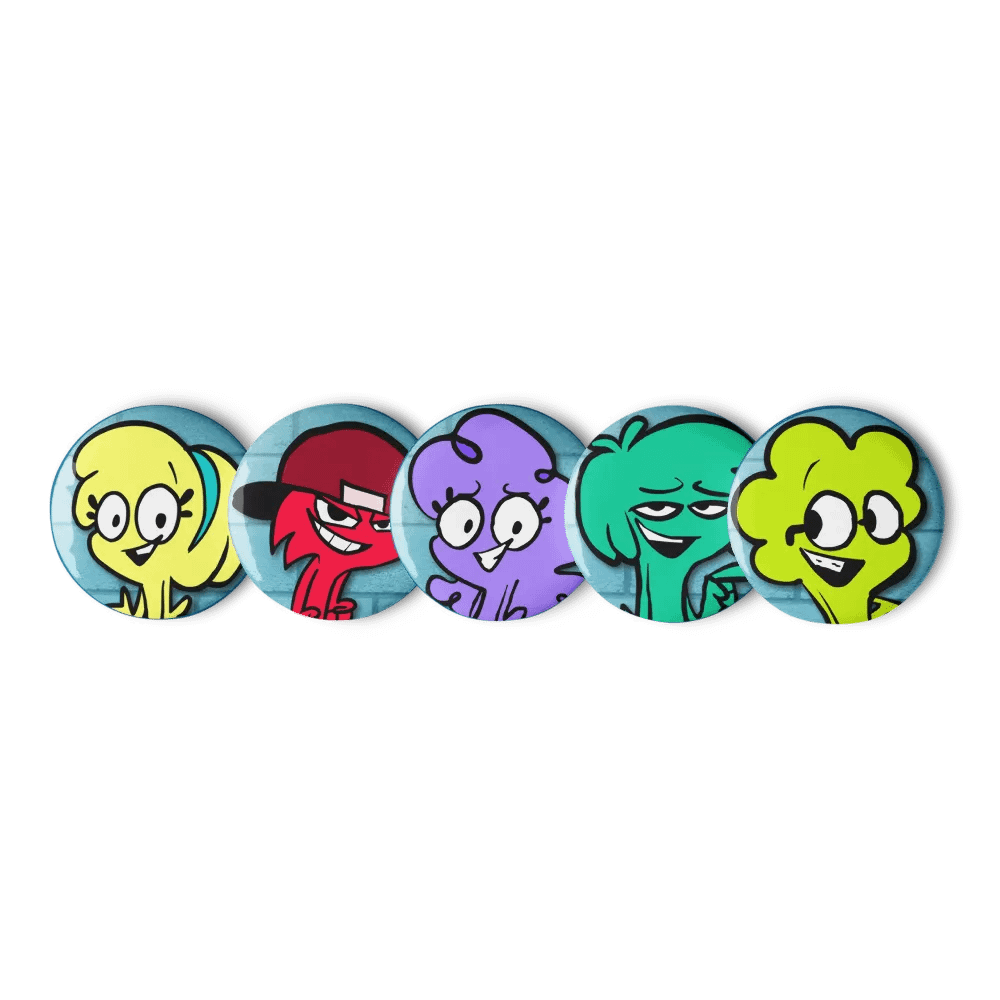 Cartoon Safety Pin Buttons Set 2 product image (2)