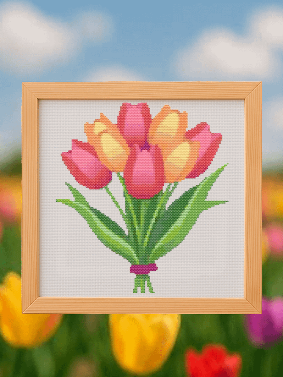 Tulip Bouquet Cross Stitch Pattern product image (1)