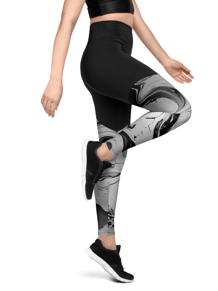Black Marble-Sports Leggings product image (2)