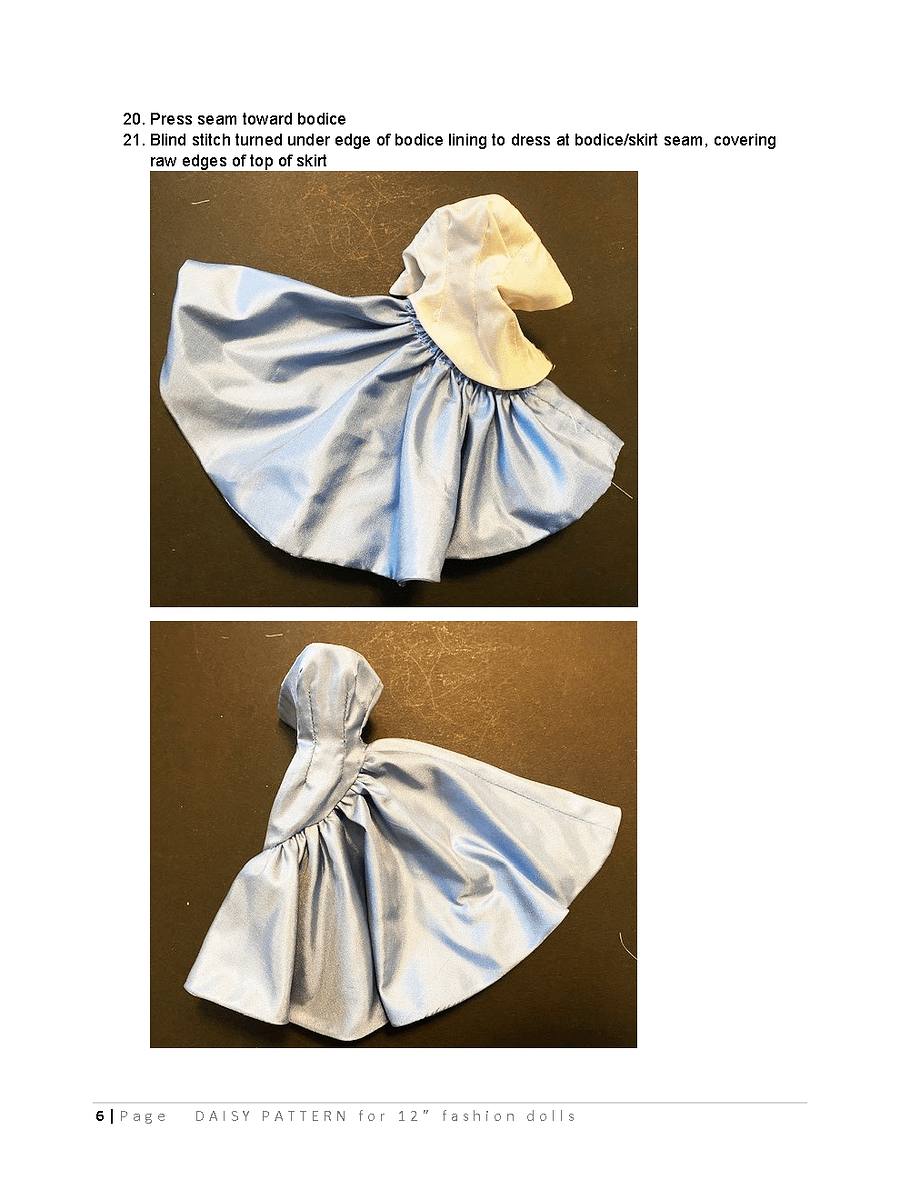 Daisy sewing pattern for 12" fashion dolls product image (3)