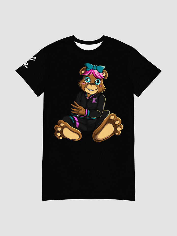 All-Over Print Black T-Shirt Dress product image (2)