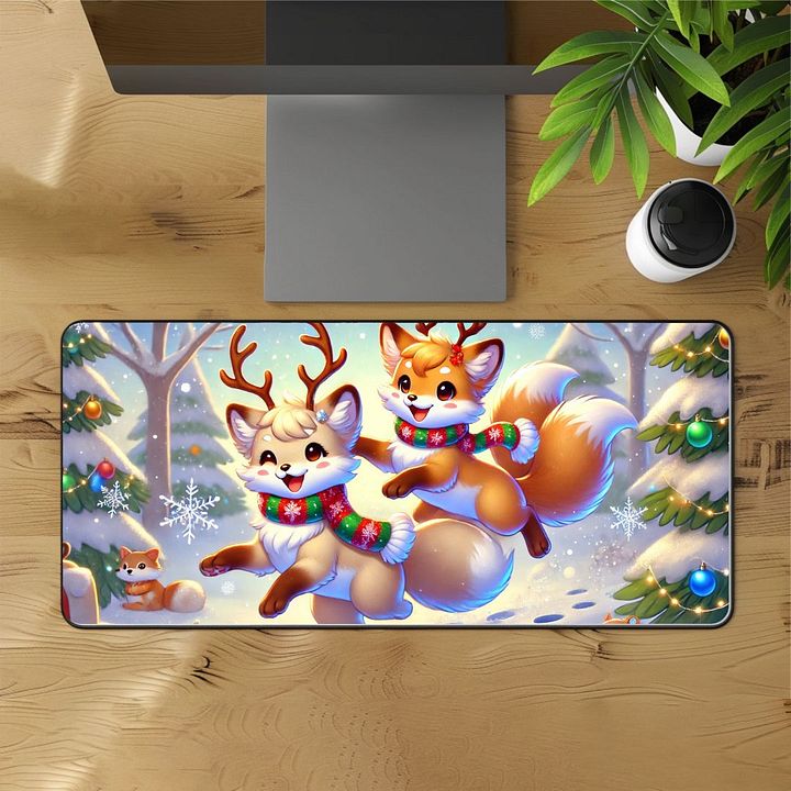 Festive Fox Duo Desk Mat - 12"x22" product image (1)