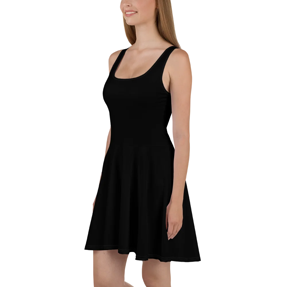 Black Solid Color Fit and Flare Dress product image (2)