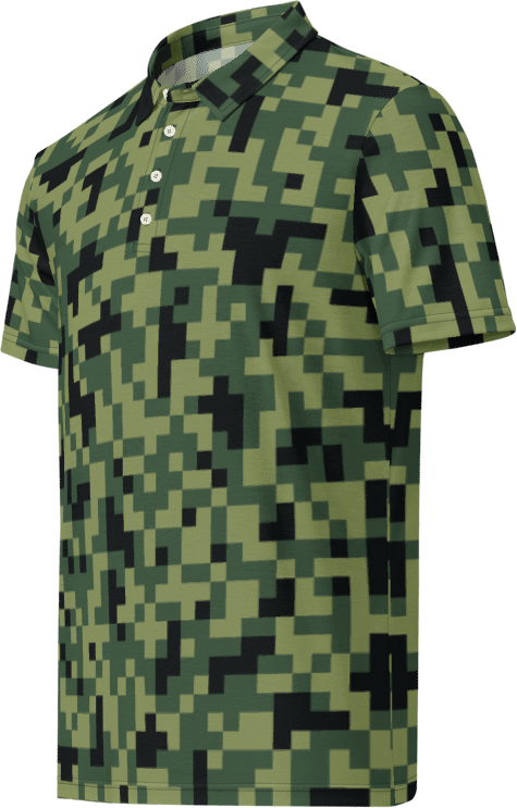 Military Green Camouflage Pixels Camo Pattern Polo Shirt product image (7)