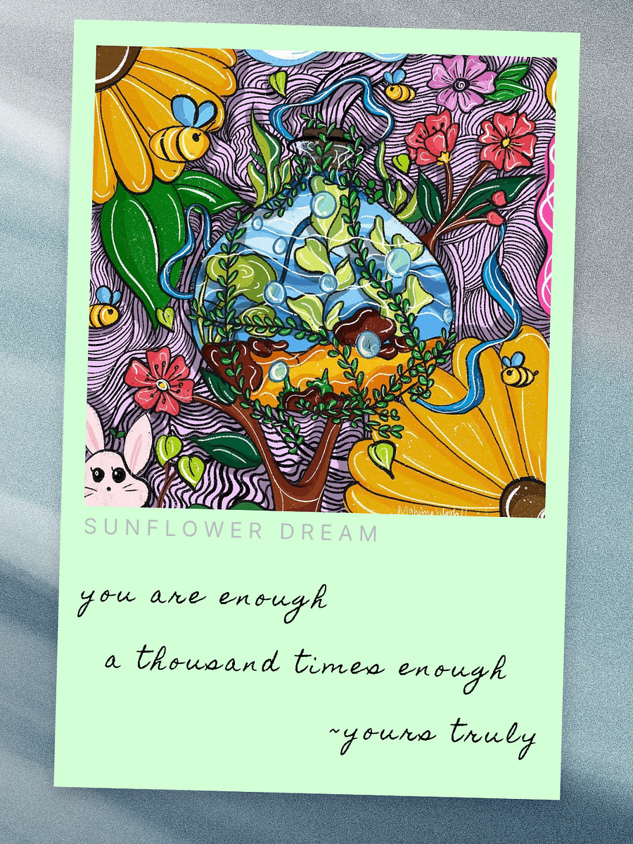 Sunflower Dream Digital Postcard | Printable | Greeting card | Art prints product image (3)