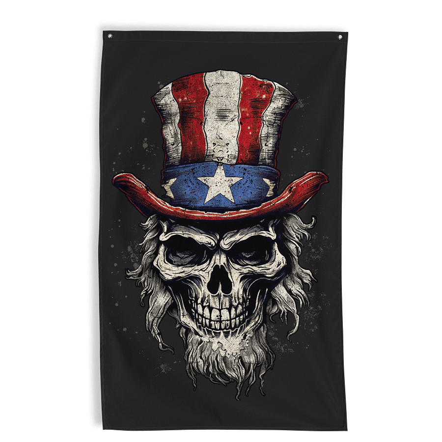 Uncle Sam Skull Wall Flag product image (1)