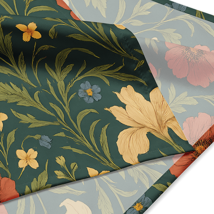 Vintage Wildflower Meadow Bandana – Cottagecore Floral Accessory product image (2)