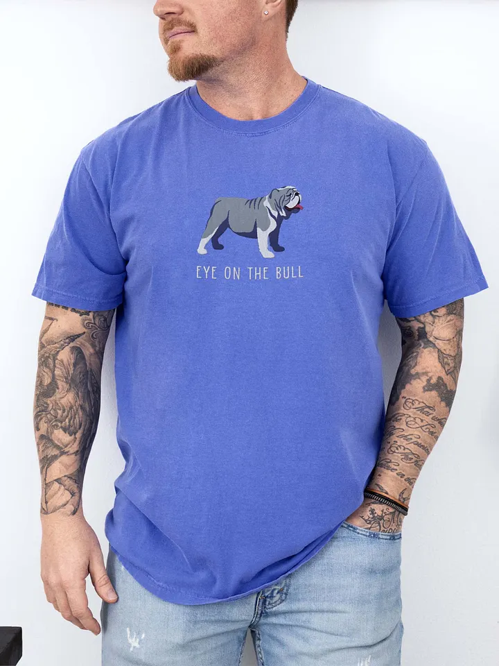 Eye on the Bull T-Shirt(Embroidered) of an English Bulldog(Blue) product image (2)