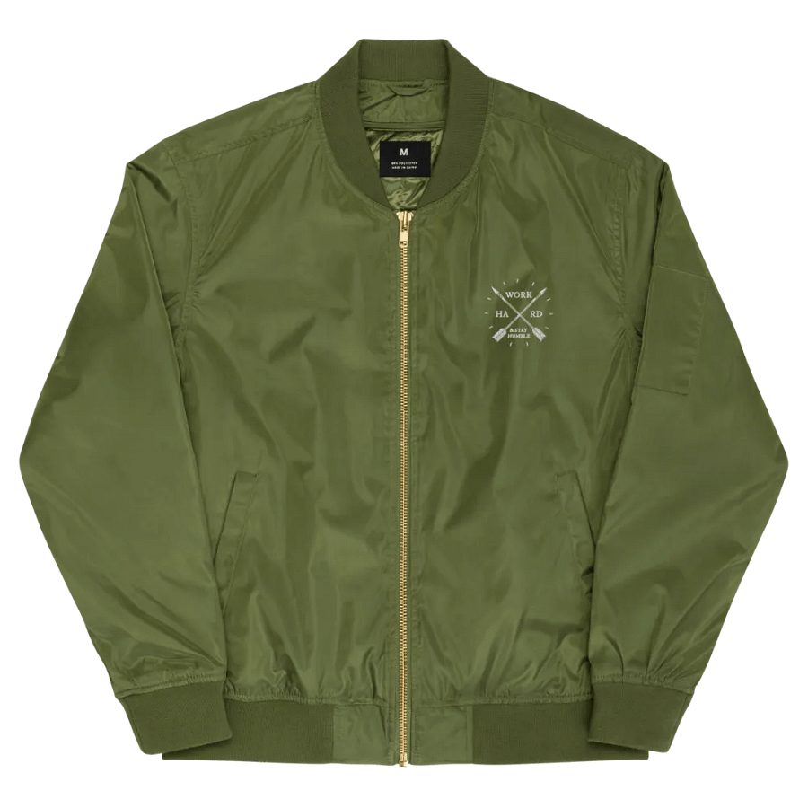 'Work Hard & Stay Humble' Embroidered Unisex Bomber Jacket product image (1)
