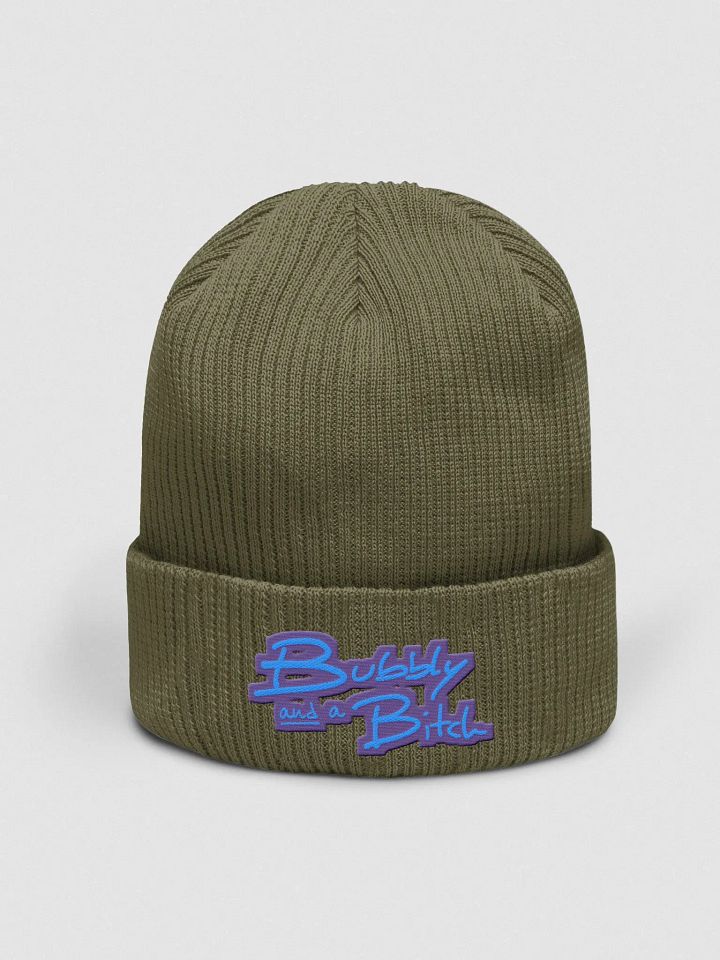 Bubbly and a Bitch (violet design) embroidered organic beanie product image (6)