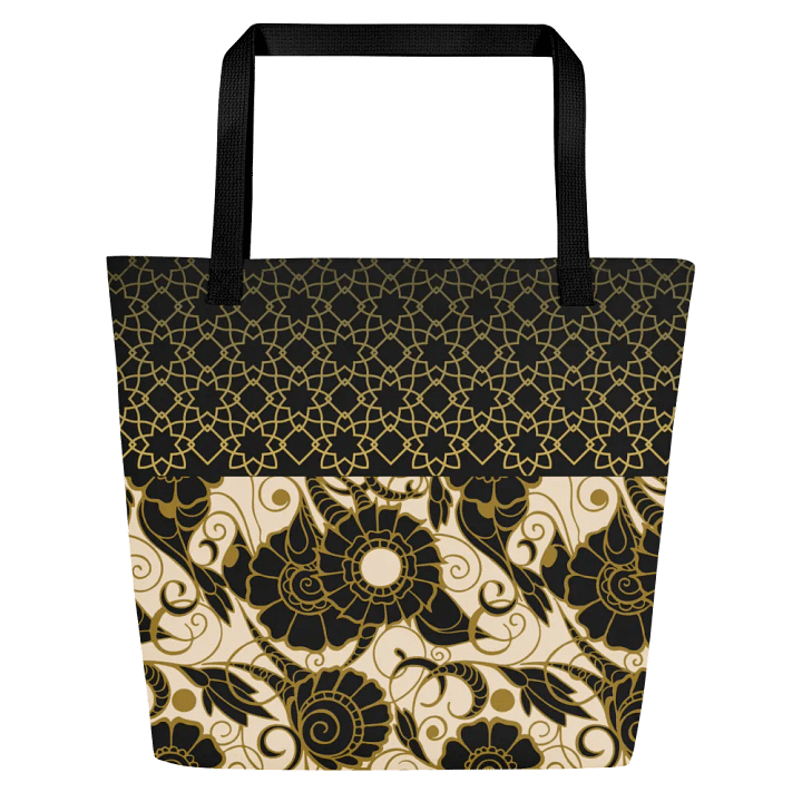 Black And Gold Patterned Tote Bag product image (1)