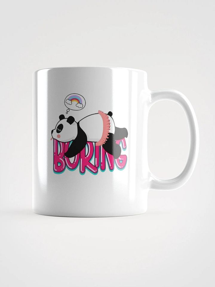 White Glossy Mug Boring Panda product image (1)