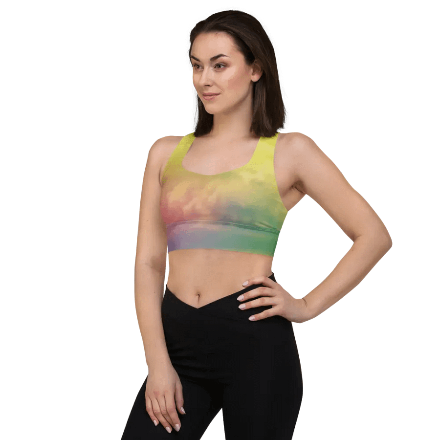Blur cloud rainbow Design Longline Sports Bra - v12 product image (5)