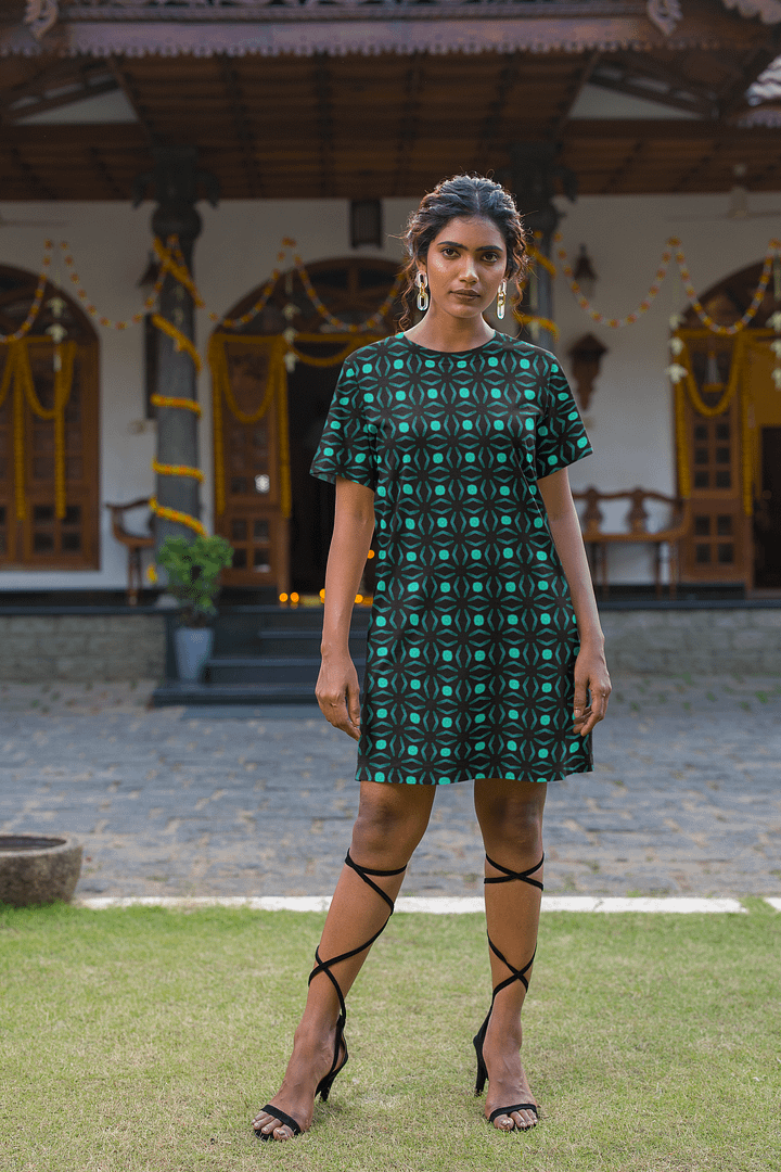Abstract Repeating Values T Shirt Dress product image (1)