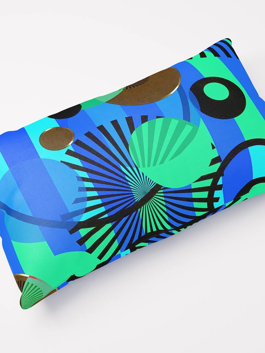 Green Blue Stripes Dots Throw Pillow product image (11)