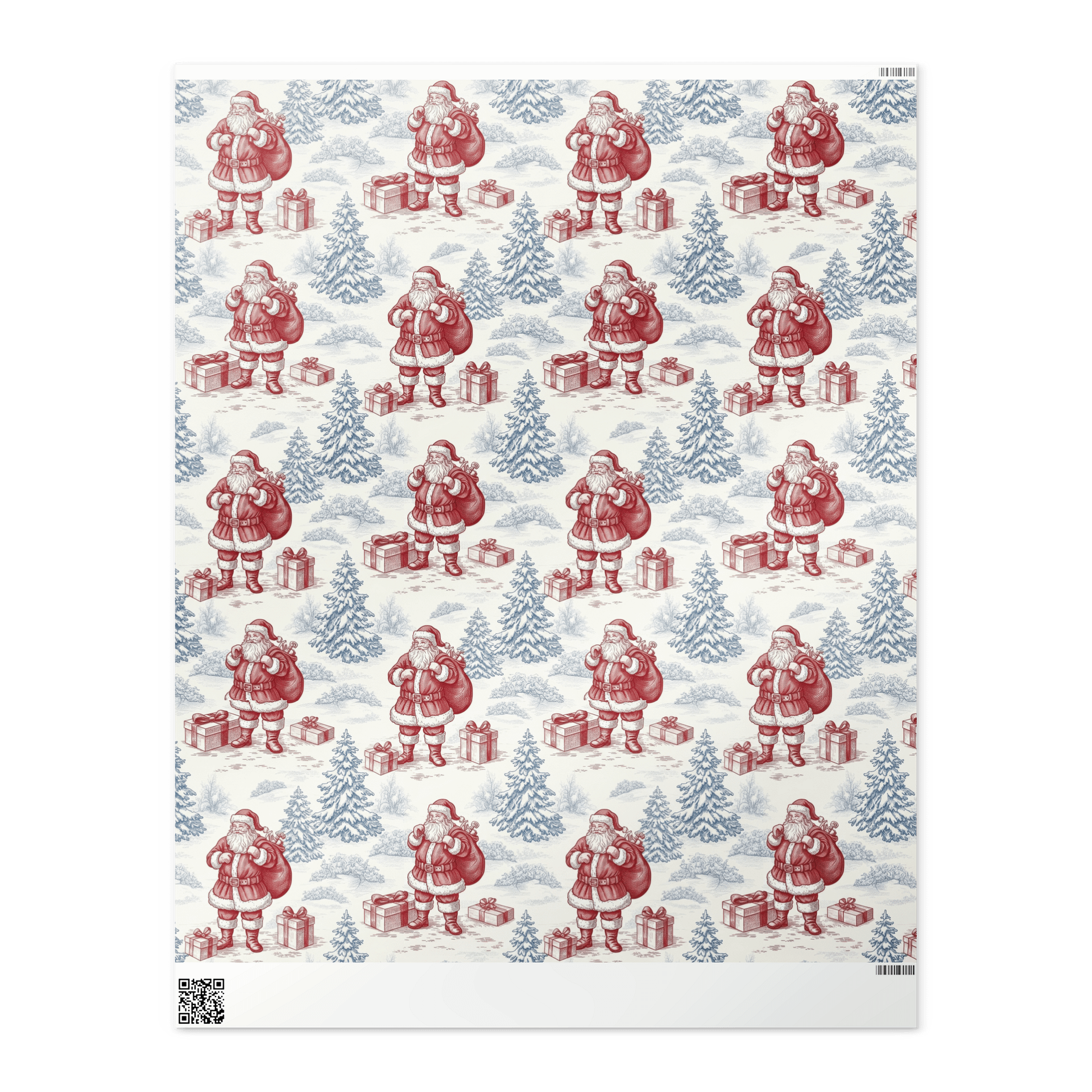 Santa Claus Toile Chinoiserie Wrapping Paper product image (1)
