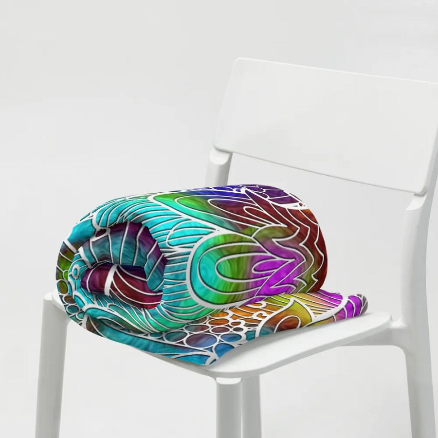 Colorful Retro Flowers Throw Blanket product image (19)