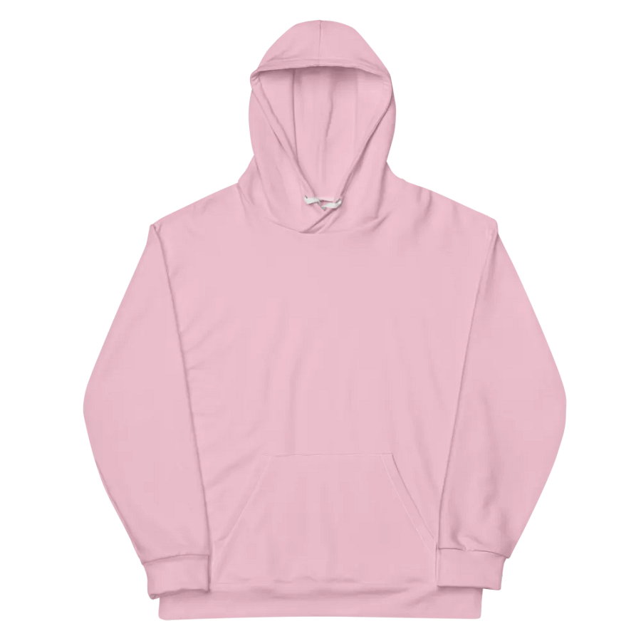 Plain Light Pink Soft Summer Unisex Recycled Polyester Heavyweight Premium Hoodie by Treasure Pie product image (12)