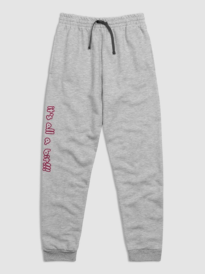 “It’s all a bit!!!” (long lined design, #A6073C) unisex joggers product image (1)