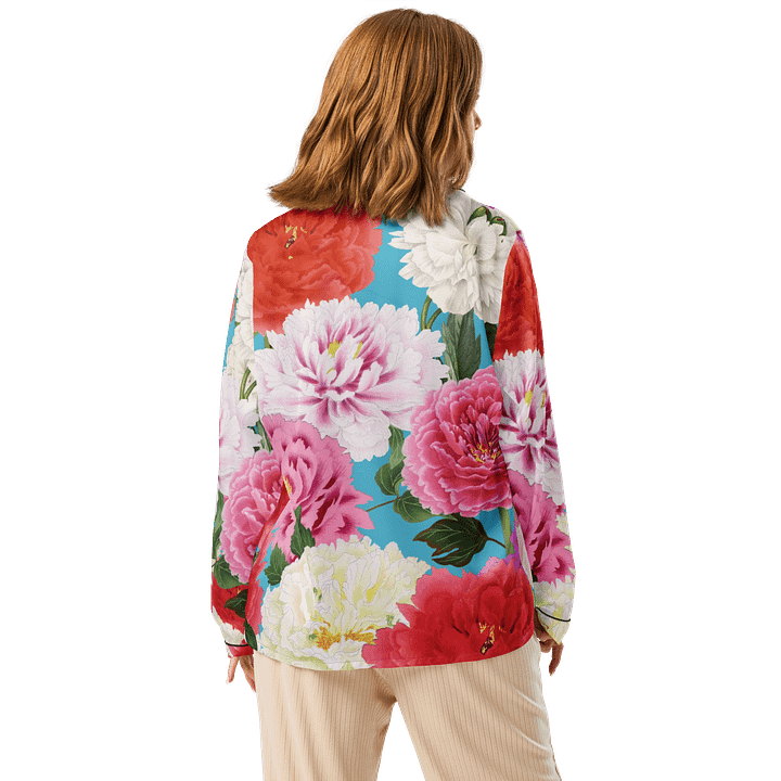 Women's Silky Peony Dreams Button-Down Pajama Top product image (3)