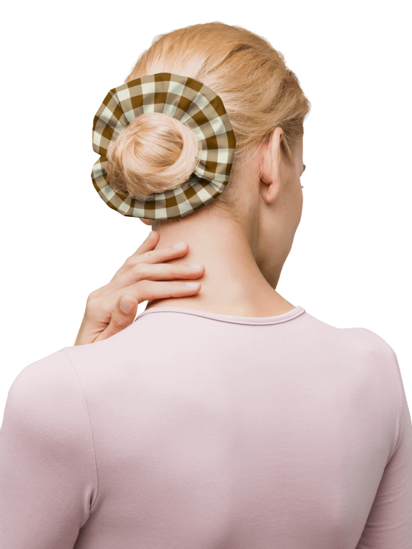 Brown & Cream Gingham Scrunchie product image (3)