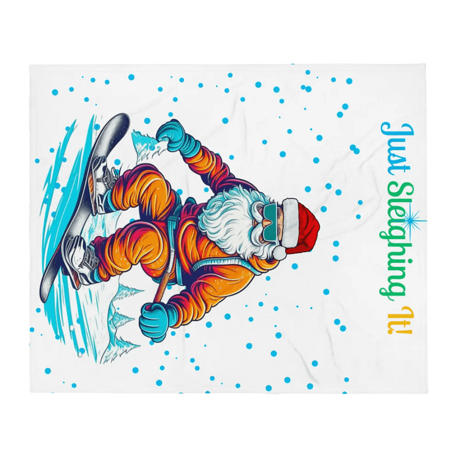 Santa Claus Snowboarding Blanket product image (2)