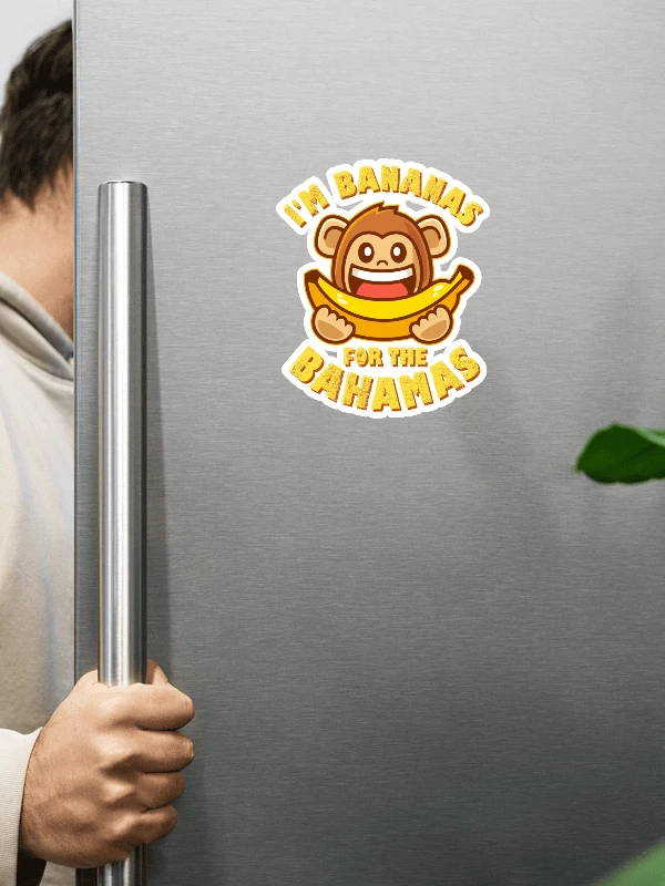 Bahamas Magnet : Bahamas Monkey : I'm Bananas For The Bahamas product image (1)