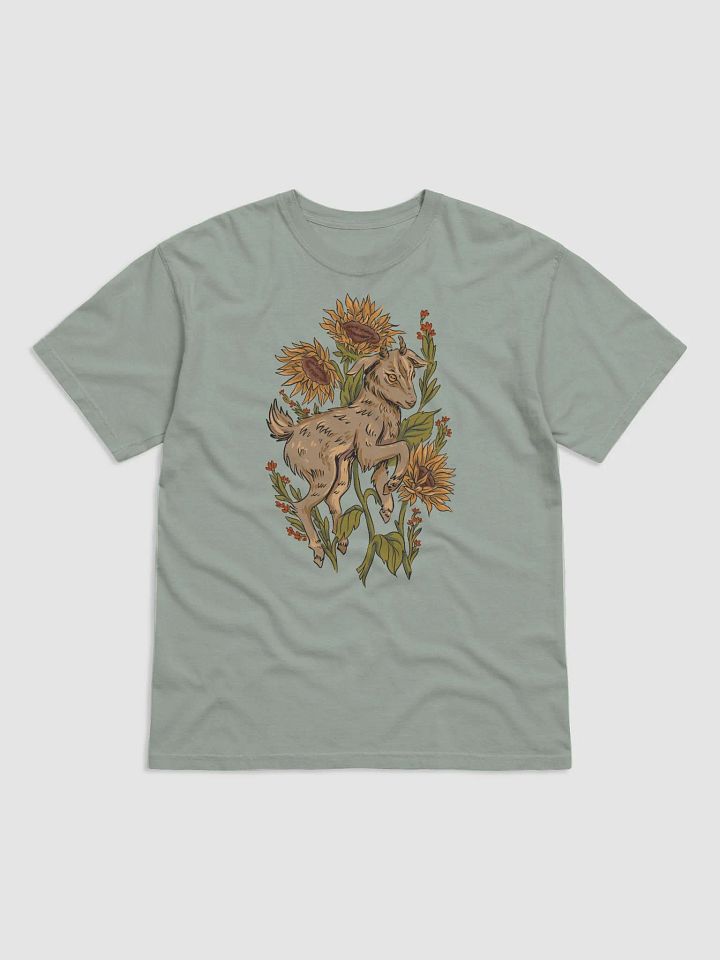 Goblincore and Cottagecore Shirts for Goat Lovers | Baby Goat Among Sunflowers Botanicals T-Shirt product image (2)