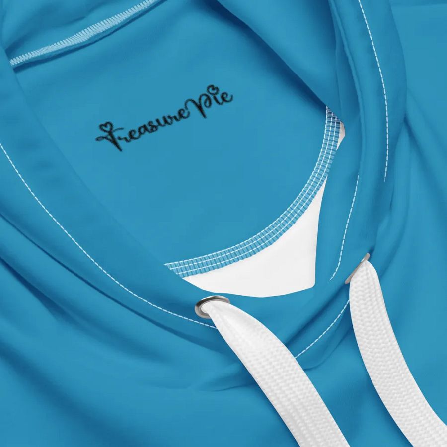 Plain Medium Blue Light Summer Unisex Recycled Polyester Heavyweight Premium Hoodie by Treasure Pie product image (9)