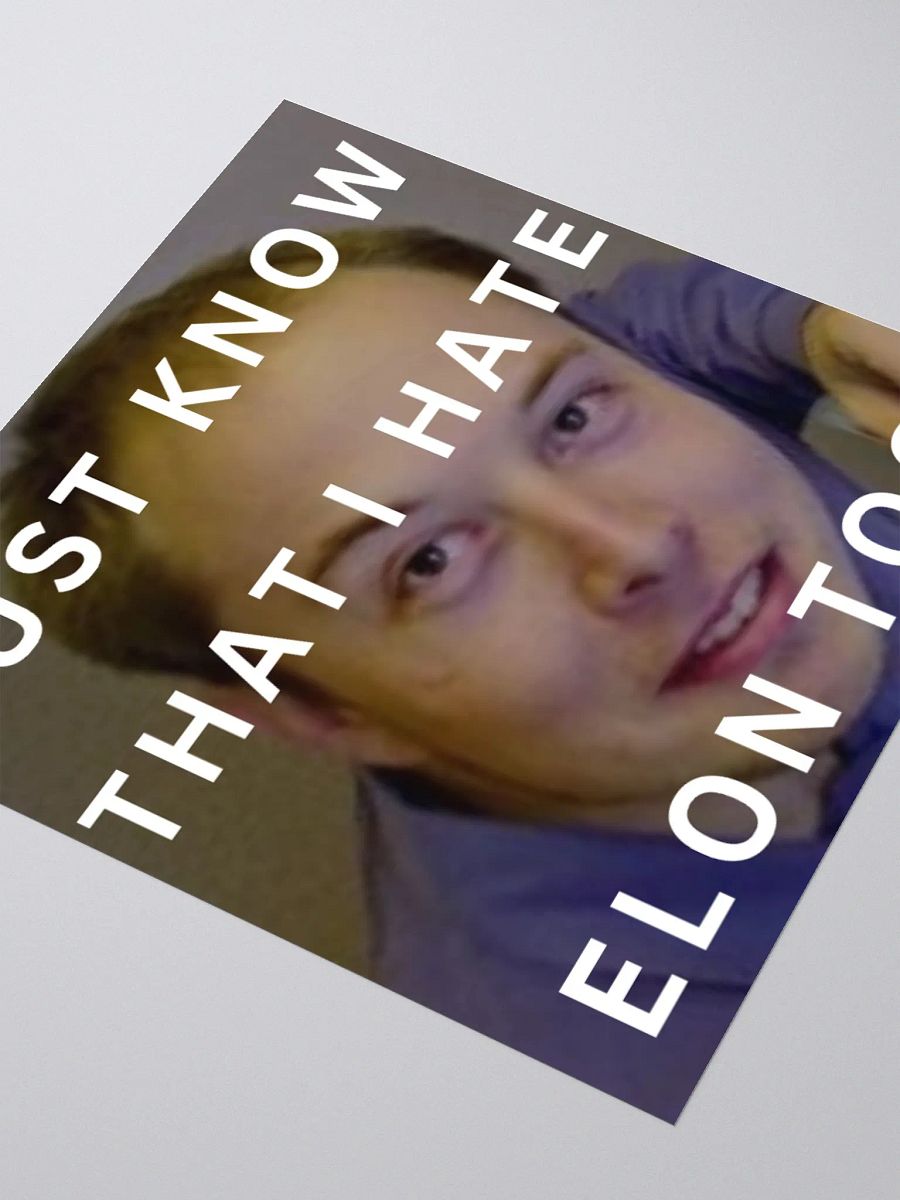 I HATE ELON TESLA STICKER. product image (8)