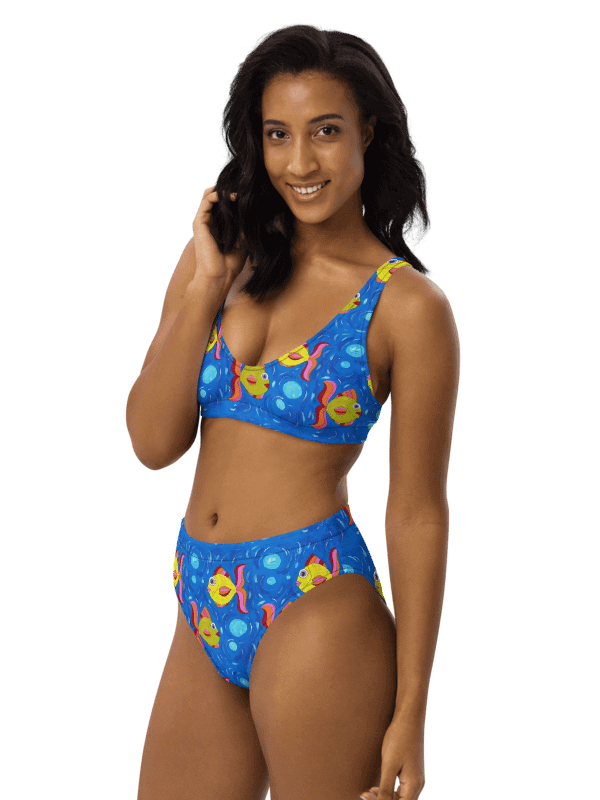 Fish style (art by Dina R.) acrylic painting picture - Recycled High Waisted Bikini product image (2)