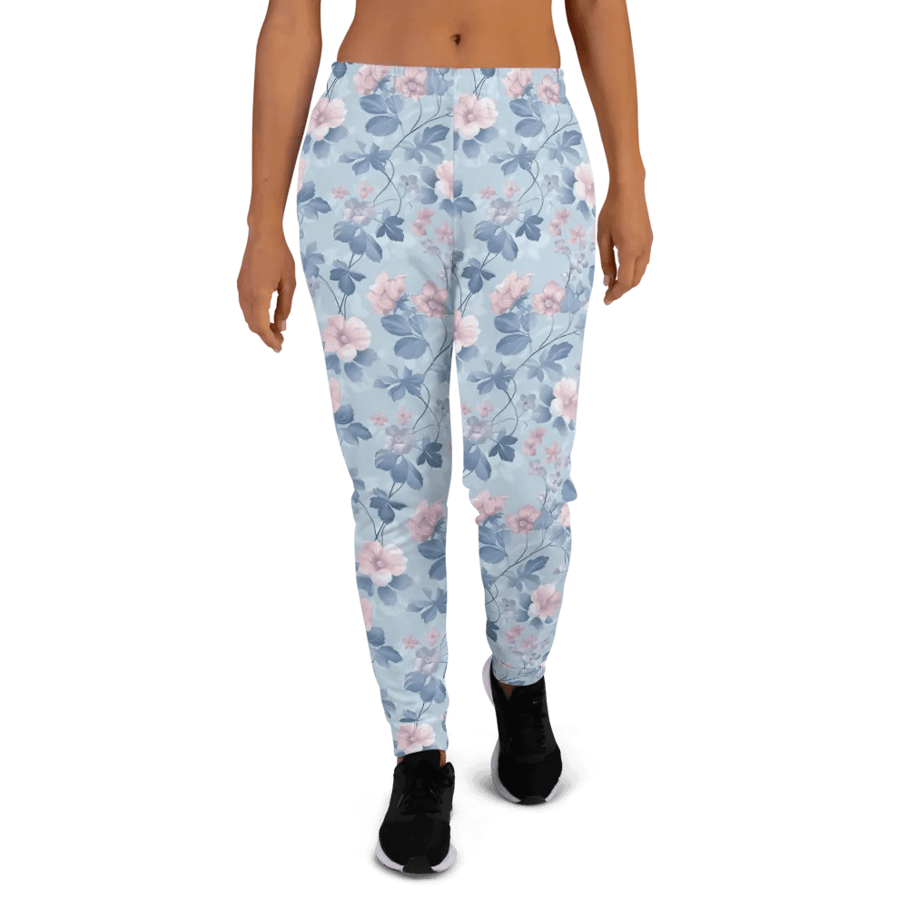 Serene Blue Blossoms Exercise Joggers product image (1)