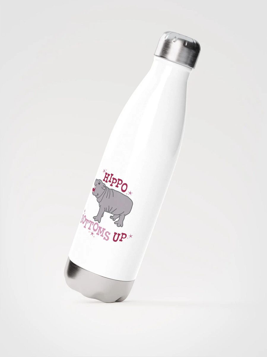 Hippo Bottoms Up Steel Water Bottle | Moo Deng Inspired Merch product image (5)