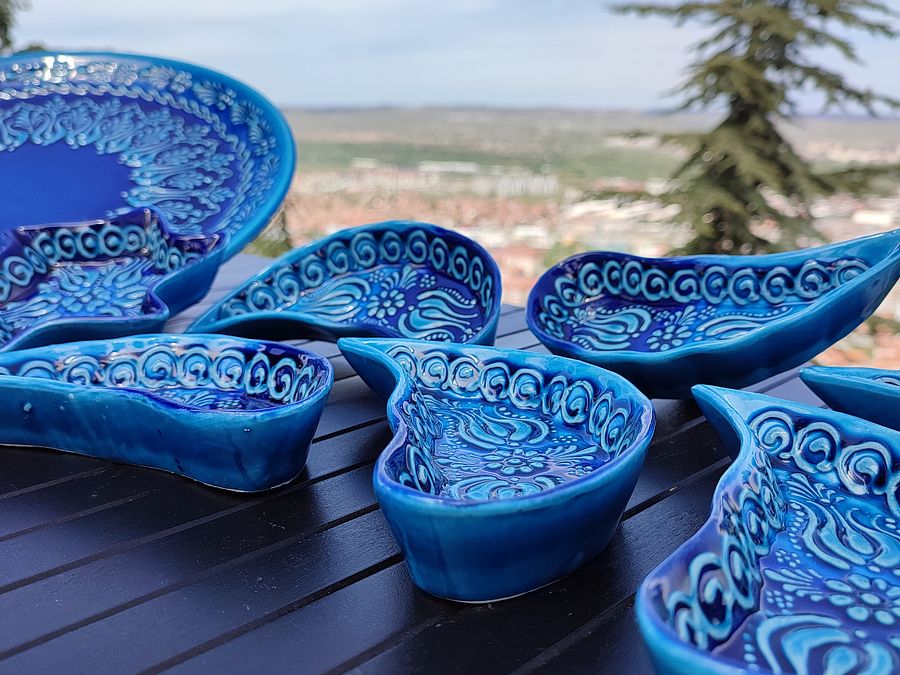 Ceramic blue turquoise set — handmade pottery, handmade ceramic product image (6)