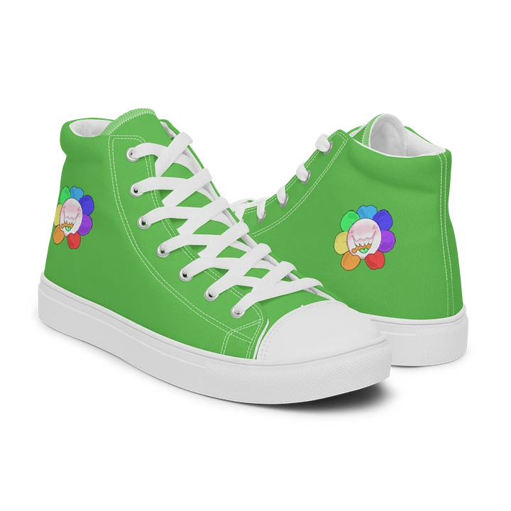 Green and White Flower Sneakers product image (1)