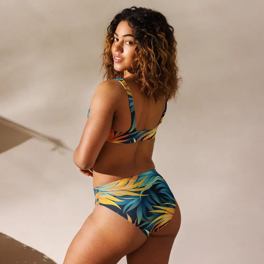 Tropical Flow Recycled High Waisted Bikini product image (8)
