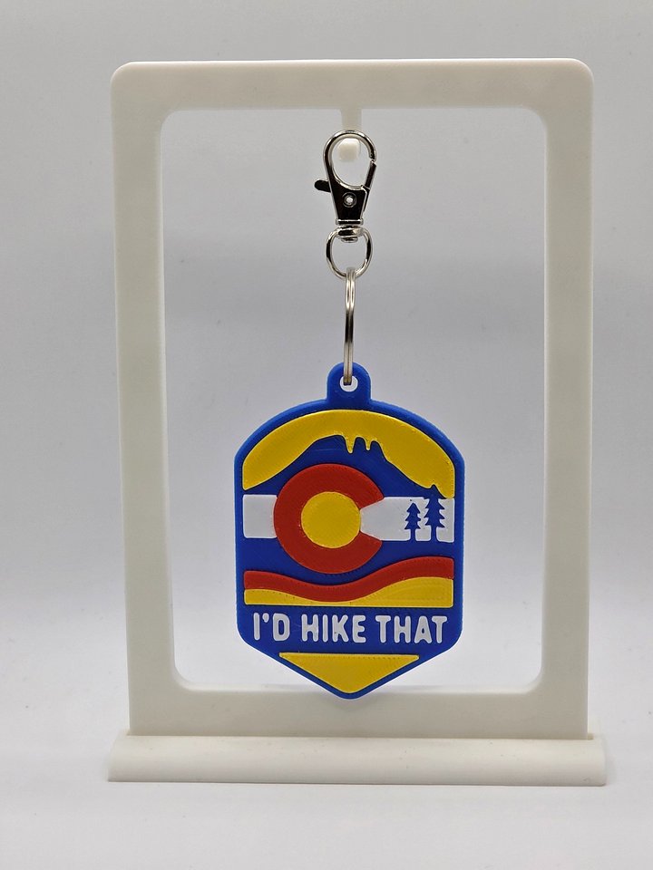 🏔️ “I’d Hike That” Colorado Badge Keychain | Magnet – Horsetooth Mountain Edition product image (1)