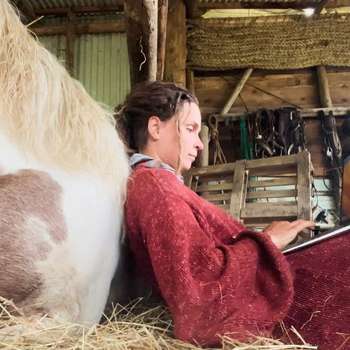 Office of the day! It was raining all day so I found the perfect spot to edit all upcoming videos. 🥰 #officeoftheday #equestr...