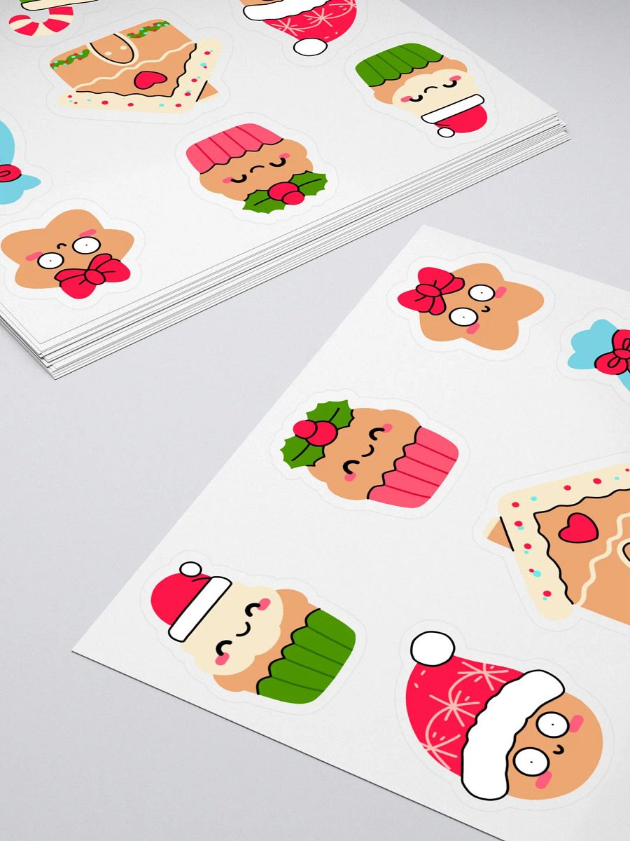 Christmas Baking – Cute, Hand-Drawn Sticker Sheet Featuring Gingerbread, Cupcakes, and Holiday Treats for Planners, Journals, and Crafts product image (4)