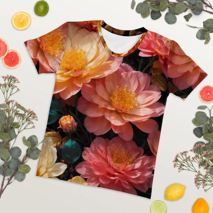 Ebony Blossom : Subtle Petal Print Tees product image (2)