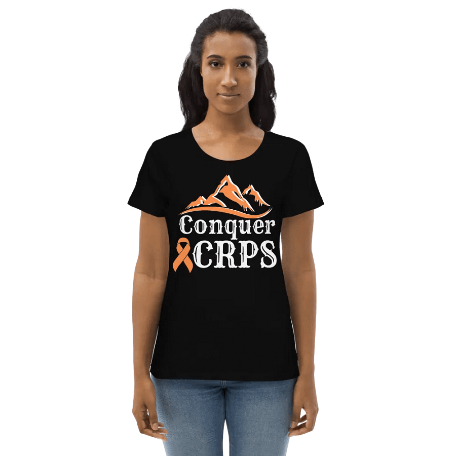 OFFICIAL Conquer CRPS Women's Fitted Tee- White Print product image (3)