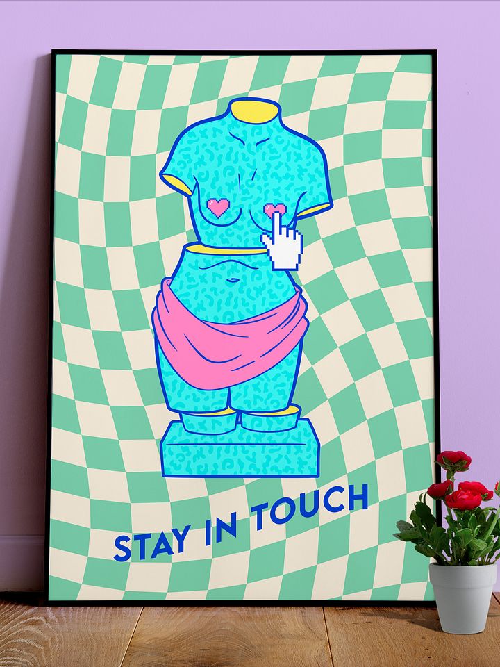 Retrowave poster/Vaporwave print: Stay In Touch. Aphrodite, Venus de Milo — anime poster, aesthetic poster, video game poster, 90s decor product image (1)