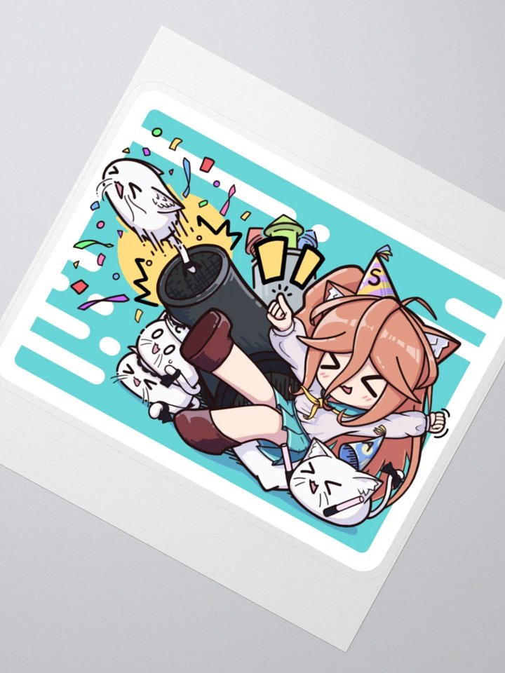 Shiro__Nya Confetti Cannon Sticker (with background) product image (2)