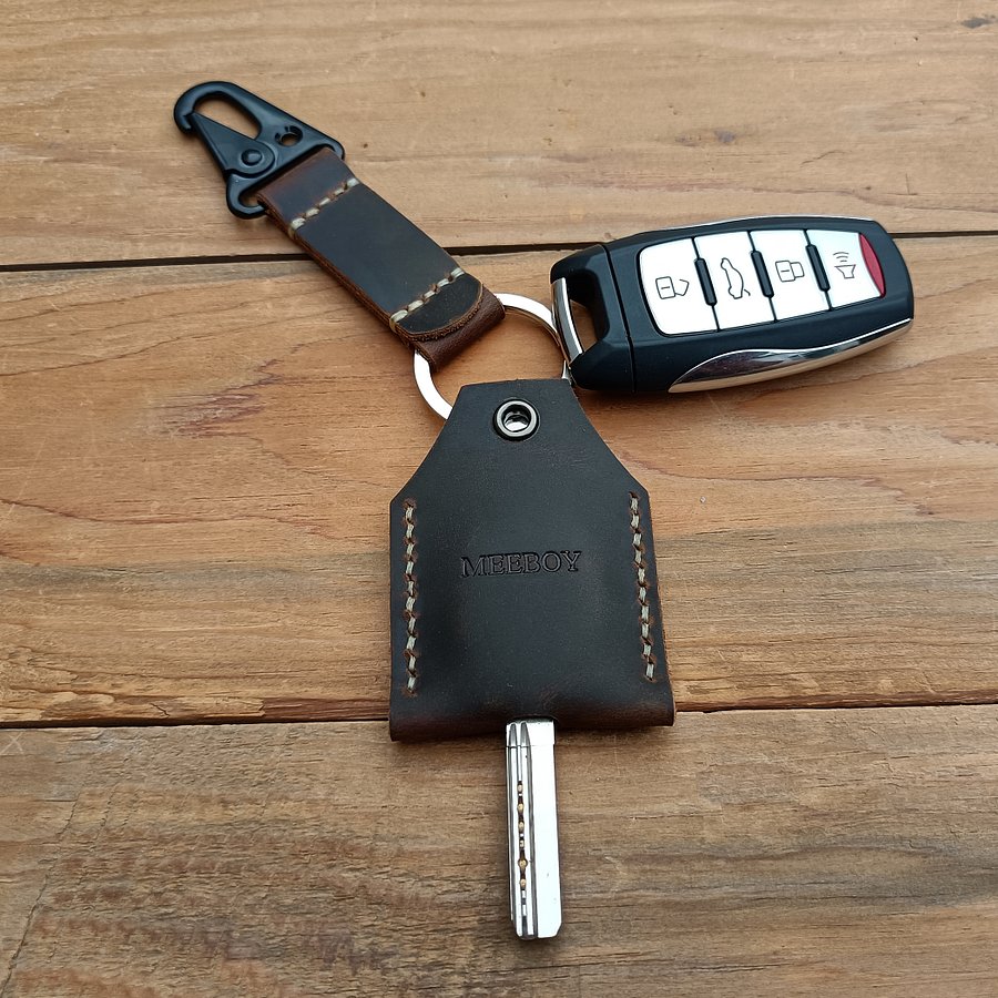 MEEBOY Leather Key Sleeve Key Ring Holder Vintage Cover Protective Key Case Covers Key protector handmade Keys Organizer product image (7)