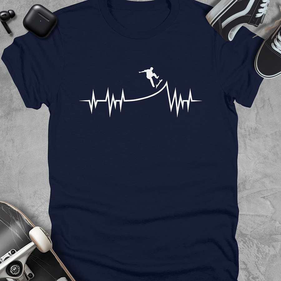 Skate Heartbeat, Skateboarding t-shirt, Unisex product image (3)