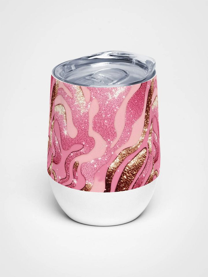 Stemless Glitter Pink Wine Tumbler Girls Trip Stainless Steel With Lid product image (1)